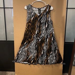 Multi color sleeveless dress.